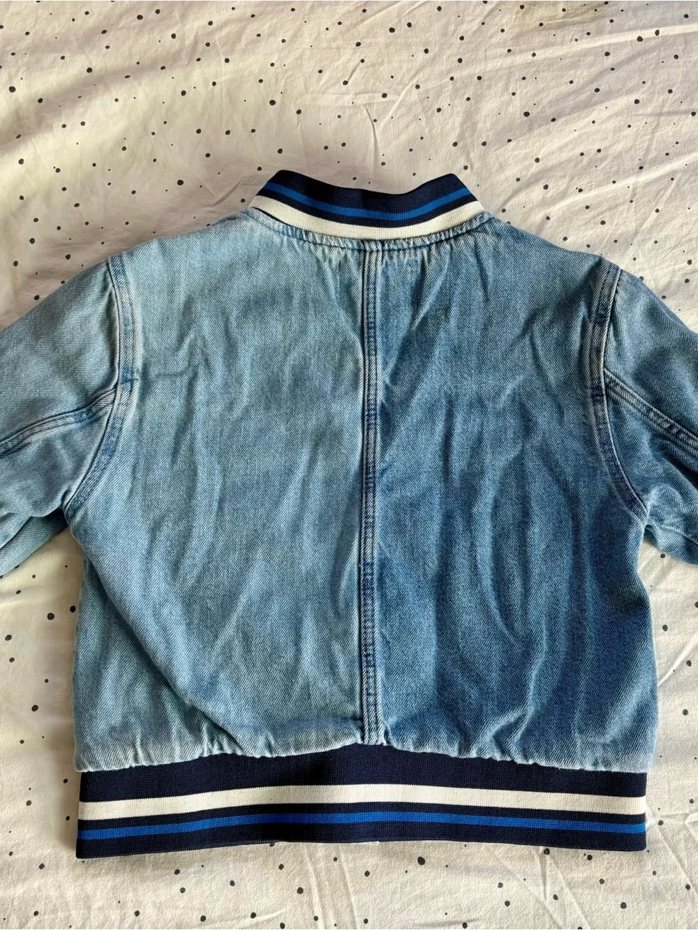 Zara Light Blue Two Tone Denim Kids Bomber Jacket